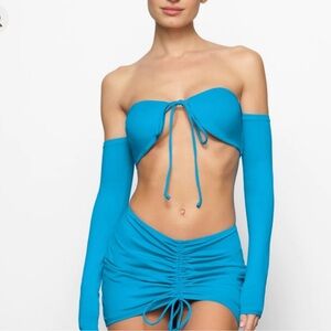 NWT Skims Long Sleeve Bikini Top turquoise size 3X